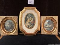 Photo of all three framed artworks, showing size and frame styles