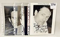 Four personally signed celebrity professional photos including black and white photo of Anthony DeLongis, and color photo of Steve Bacic