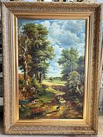 Full frontal view of framed painting