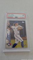 2020 Topps Bo Bichette rookie card graded PSA 9 front view showing the player action image and PSA label
