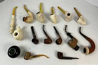 Overview of all 16 pipes arranged on white background