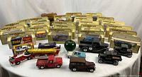 Overview of boxed Models of Yesteryear collection and loose cars