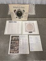 Triple LP album cover and four sheets: lyrics, notes and newspaper clipping related to the album