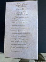 Close-up of the Seraphim Classics box displaying the description text about the 'Evangeline Angel of Mercy' figurine