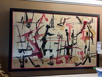 Frontal view of framed abstract painting by William Ronald, showing full artwork and frame