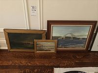 View of all three paintings together showing size differences and condition.