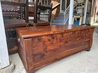 Closed front view showing overall chest exterior