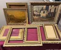 Overview of five gesso frames on table