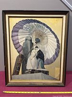Overall front view of framed watercolor painting