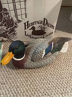 Mallard Drake Heritage Decoy with original box showing brand and artwork