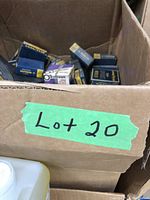 Cardboard box labeled Lot 20