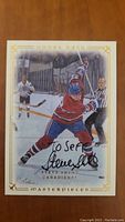 Front of signed Upper Deck Masterpieces Steve Shutt hockey card showing action image and autograph.