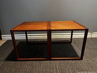 Pair of tables side by side front view on floor