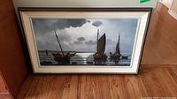Full front view of the framed painting showing composition and frame style.