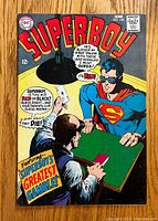 Front cover of Superboy No. 146 comic showing Superboy playing a card game with a man. Text on cover mentions 'Superboy's Greatest Gamble!' and price of 12 cents.