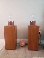 Front view of both pedestals with bulbs inserted