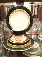 Stack showing cup, saucer, salad and dinner plate