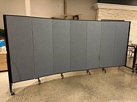 Front view of fully extended partition showing all seven panels