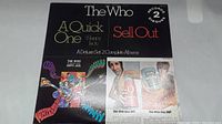 Front cover of vinyl set showing albums 'A Quick One (Happy Jack)' and 'Sell Out' by The Who with record and album details.
