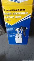 Photo of Professional Series High Pressure Spray Gun PQ-2U retail box with detailed product features