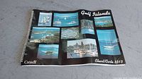 Front cover of the spiral bound marine chart/map showing multiple photos of the Gulf Islands, boats, marinas, and coastal views with the title 'Gulf Islands Chart/Carte 3313'.