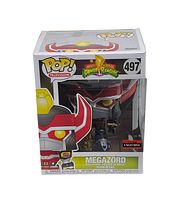 Front view of Funko Pop #497 Power Rangers Megazord in box showing figure and packaging condition.