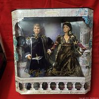 Front view of boxed Ken & Barbie Romeo & Juliet Limited Edition dolls, showing both dolls in detailed attire inside original display box.