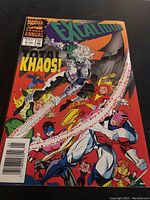 Marvel Comics Excalibur graphic annual comic book cover showing 'Total Khaos!' storyline with multiple characters in dynamic poses.