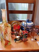 Full view of lot with all items on wooden chair
