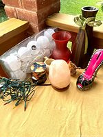 Alternate angle showing same items and string lights clearly