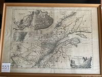 Entire map in gilt wooden frame with “339” sticker visible