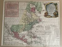 Full frontal view of the framed map showing overall condition and coloration