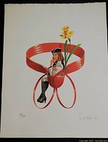 Front of limited edition print showing detailed illustration with numbered edition 99/100 and artist signature on lower edge.