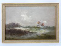 Full view of painting and decorative gold-tone frame