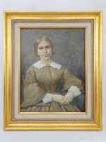 Full view of framed painting showing composition, frame and overall condition