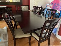 Full view of table with chairs around