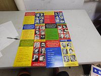 Photo showing the front of six album covers from the 12-record set, featuring artists and track listings in color blocks.