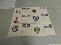 Set of 7 first day covers from Oslo 1965 arranged in two rows showing stamps, postmarks, and commemorative illustrations.