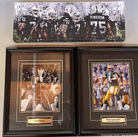Framed panoramic Raiders football artwork with multiple jersey numbers including 7, 64, 75, Henderson 75, no glass