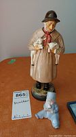 Full view of the Royal Doulton Lambing Time figurine showing the boy holding two lambs, with good lighting and clear details of the figure's attire and facial features.
