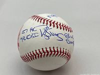 View of Darryl Strawberry signature and inscribed season stats