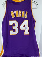 Back view of jersey showing O'NEAL nameplate, number 34, signature and hologram sticker