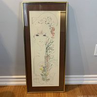 Full frontal image of the William W Tara lithograph framed print on wall showing the artwork and frame.