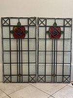 Overview of both window panels upright showing full design and dimensions