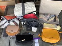 Overview of all items grouped on wicker surface