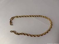Full-length view of chain and clasp laid flat