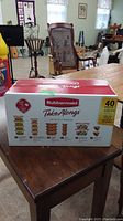 Box showing full front view of the Rubbermaid TakeAlongs set highlighting 40 pieces included.