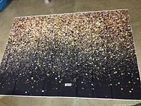 Canvas laid out showing the glittery gradient from gold and silver dots to black