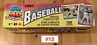 Original box showing full length with labeling '1991 Major League Baseball Official Complete Set' with image of players.