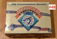 Image showing the full sealed box of the 1992 Donruss Toronto Blue Jays Championship Season Commemorative Card Set with Donruss logos and branding.